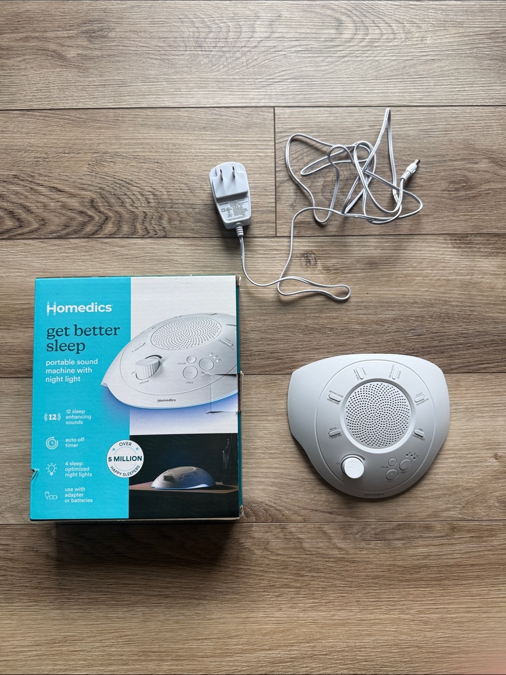 Homedics Portable Sound Machine with Night Light